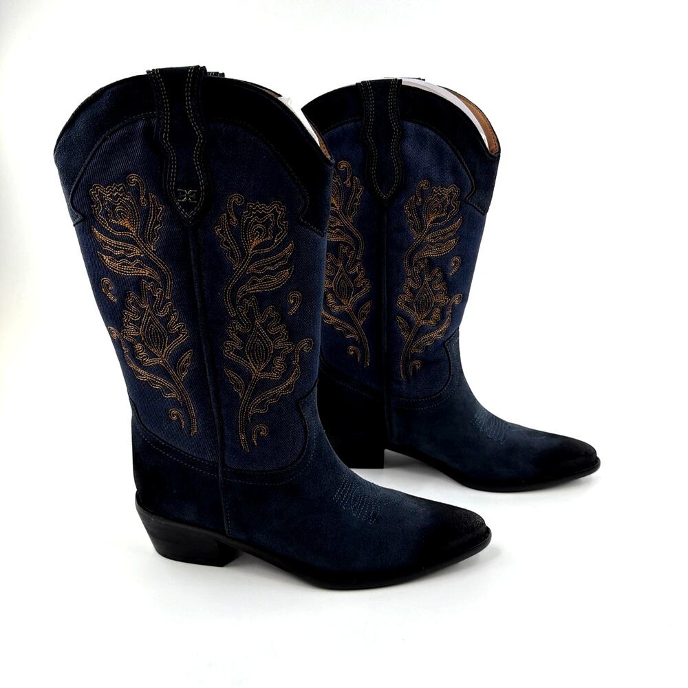 Sam Edelman Atlantic Suede Leather Rue Western Boots Size 9M - Picture 6 of 14